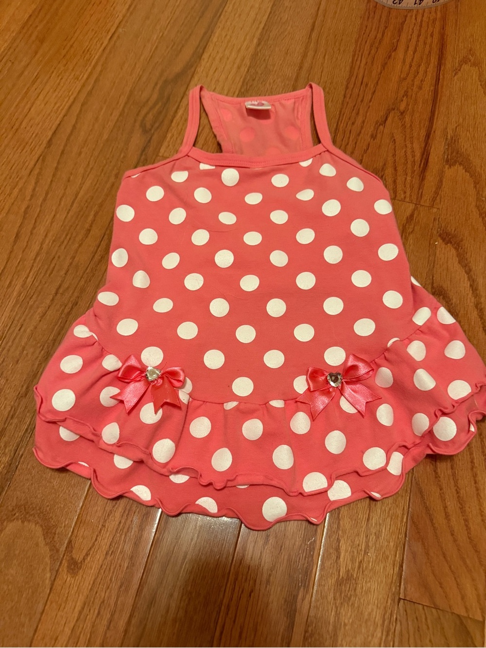 Doggie 🐶 Girls Pink Polka Dot Ruffle Dress